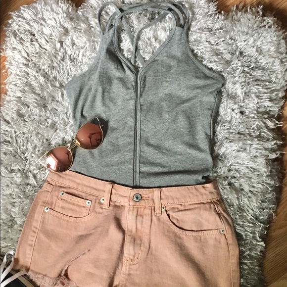 Couture Gypsy | Strappy Gray Bodysuit - Picture 2 of 7